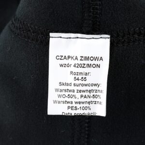Czapka Zimowa Wojskowa Wz 420Z-MON dwustronna zielona MERINO czarna 54-55cm 7 15146357863