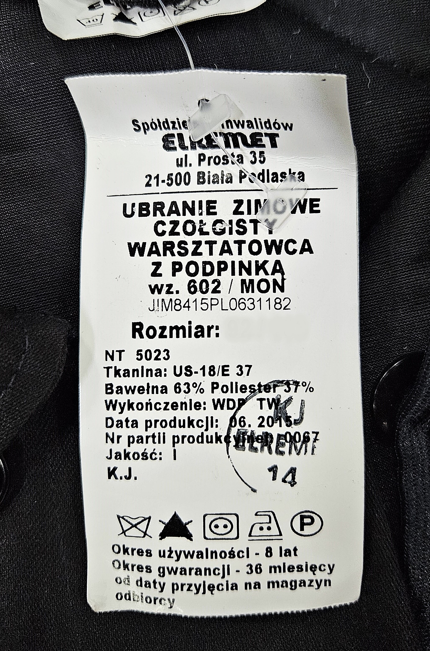 Ubranie Zimowe Kurtka Spodnie czołgisty mechanika Czarny WP wz.602 92/163 21 16857385365